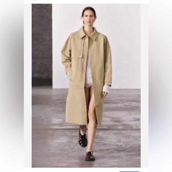 Zara Jackets & Blazers - NWT Zara Collection Straight Water Resistant Minimalist Beige Trench Coat L